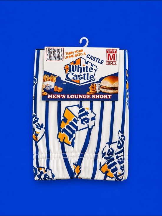 White Castle Other - Men’s Boxer Briefs - Size M ~ White with Blue & Yellow Logo